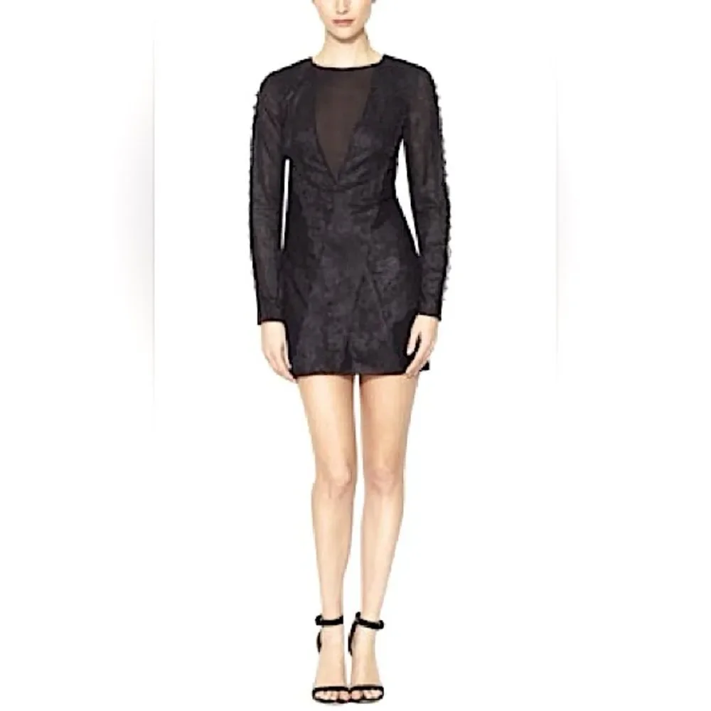 Antik Batik Osaka Lace Long Sleeve Mini Cocktail Dress in Black size Small